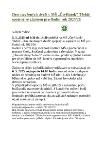 Zápis do MŠ pro školní rok 2025/26